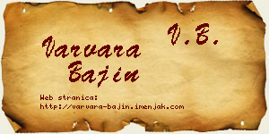 Varvara Bajin vizit kartica